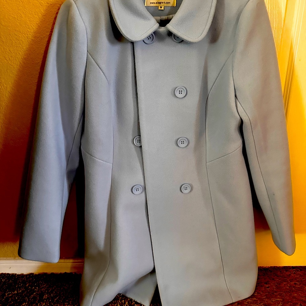 Allegra K baby blue peter pan coat